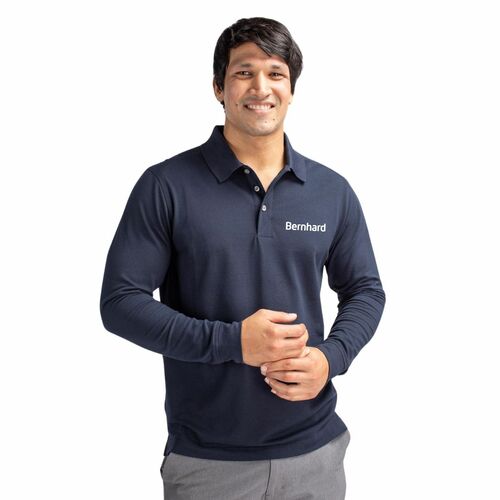 Cutter & Buck Advantage Tri-Blend Pique Mens Big and Tall Long Sleeve Polo